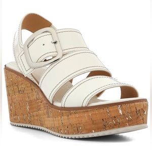 Donald Pliner Irving Wedge Sandal White Size 10 NIB